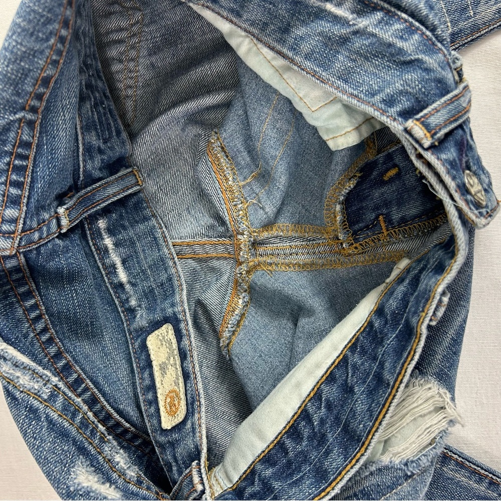AG Adriano Goldschmied Ex Boyfriend Crop Distressed Jeans Women’s 24 R Mid Rise - Picture 11 of 12